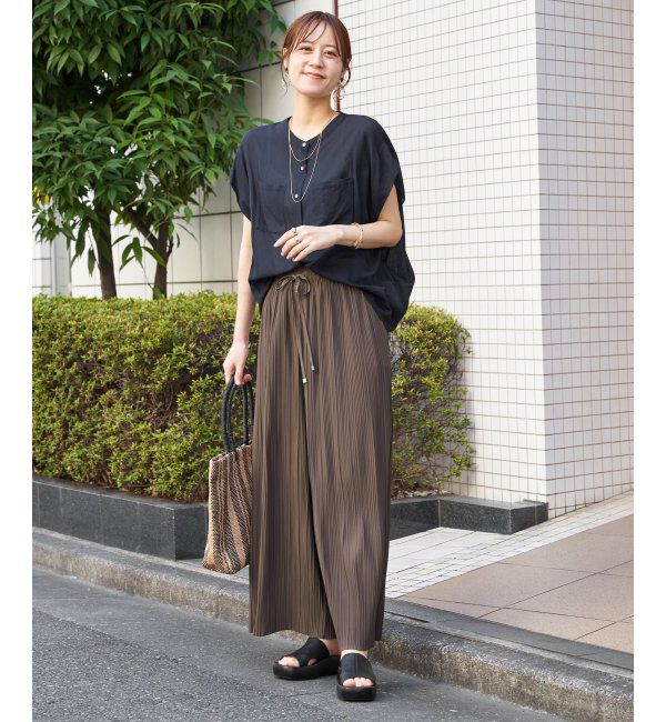 ikka「さらっとプリーツワイドパンツ」|その他|