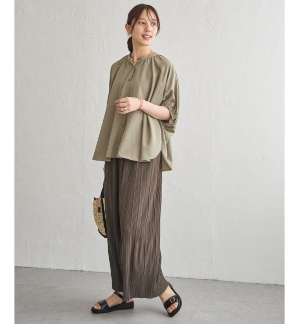 ikka「さらっとプリーツワイドパンツ」|その他|