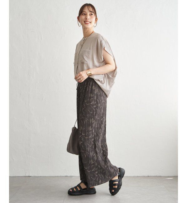 ikka「さらっとプリーツワイドパンツ」|その他|