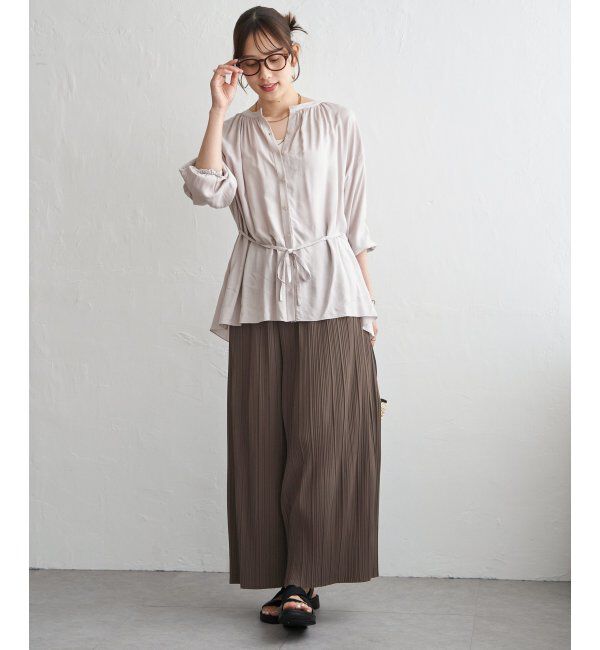 ikka「さらっとプリーツワイドパンツ」|その他|