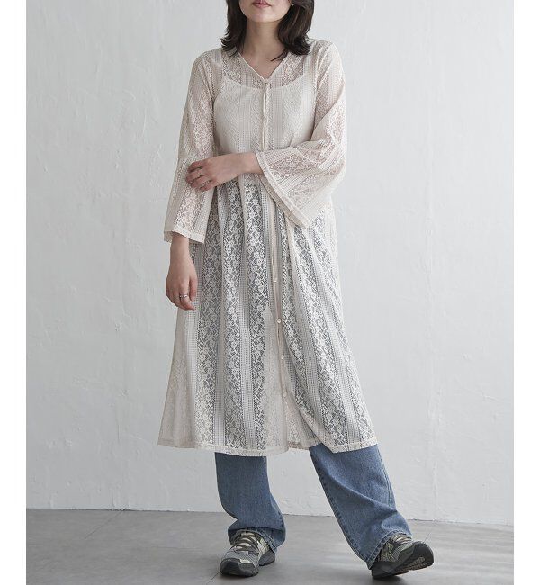 VENCE share style「レースフレアー袖ワンピース」|ワンピース|