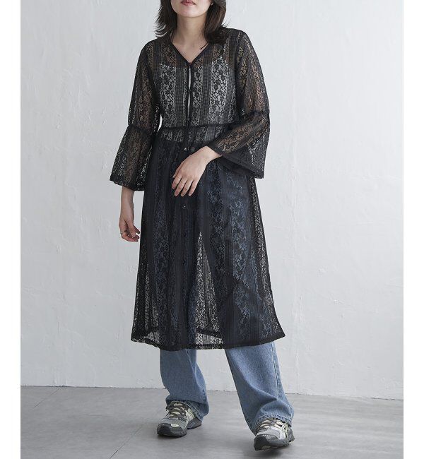 VENCE share style「レースフレアー袖ワンピース」|ワンピース|