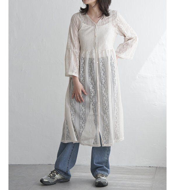 VENCE share style「レースフレアー袖ワンピース」|ワンピース|