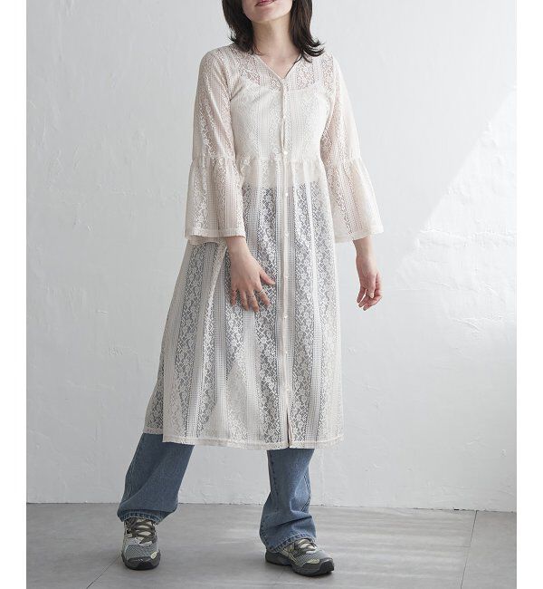 VENCE share style「レースフレアー袖ワンピース」|ワンピース|