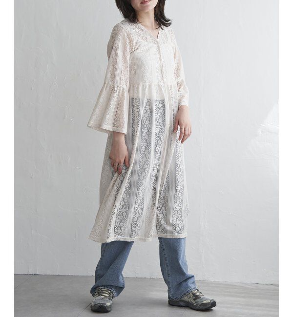 VENCE share style「レースフレアー袖ワンピース」|ワンピース|