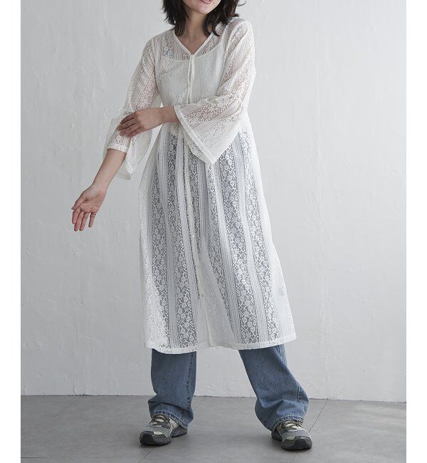 VENCE share style「レースフレアー袖ワンピース」|ワンピース|