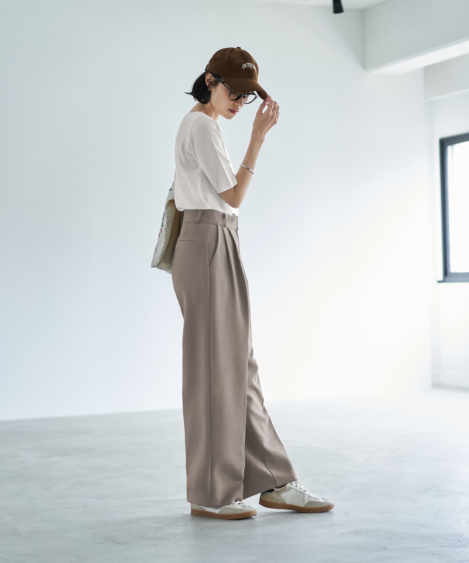 STYLE DELI「サラッとした５分袖ボートネックニットB」|ニット・セーター|