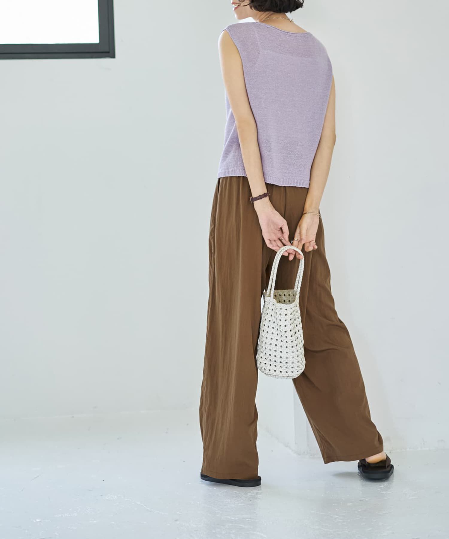 STYLE DELI「ペーパーヤーンノースリニットトップス」|ニット・セーター|