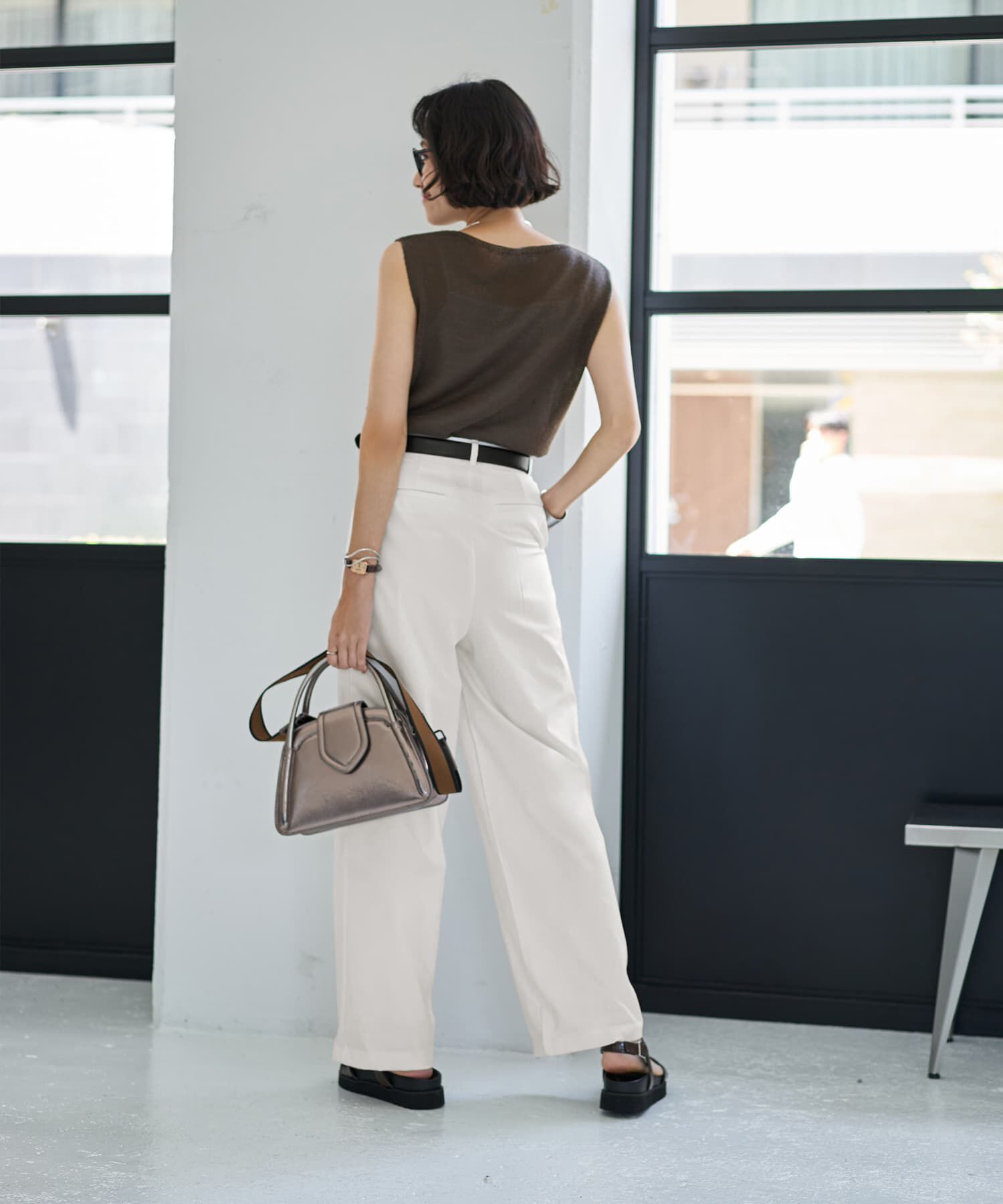 STYLE DELI「ペーパーヤーンノースリニットトップス」|ニット・セーター|