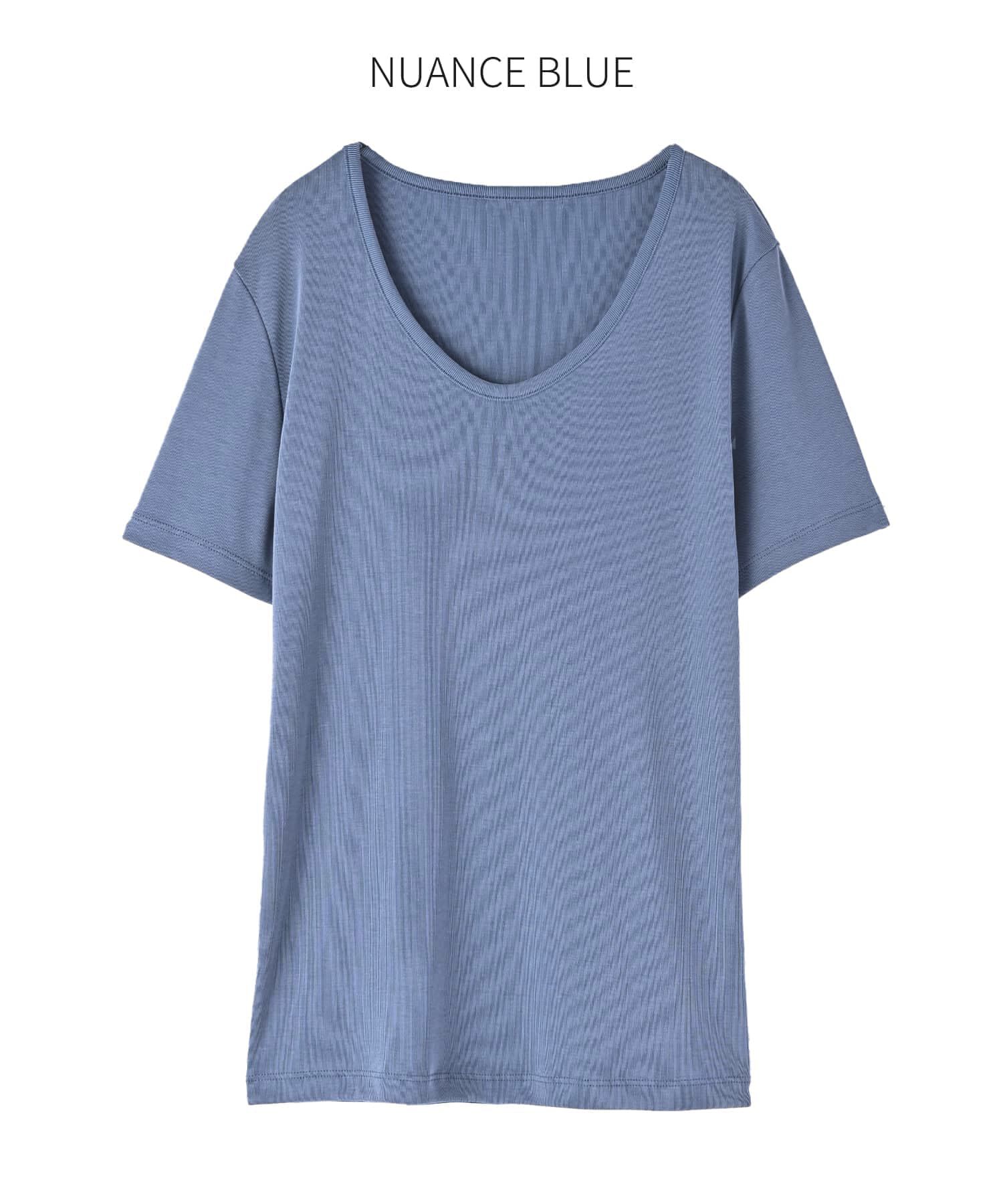 STYLE DELI「しっとり質感の緩やかVネックとろみトップス」|Tシャツ・カットソー|
