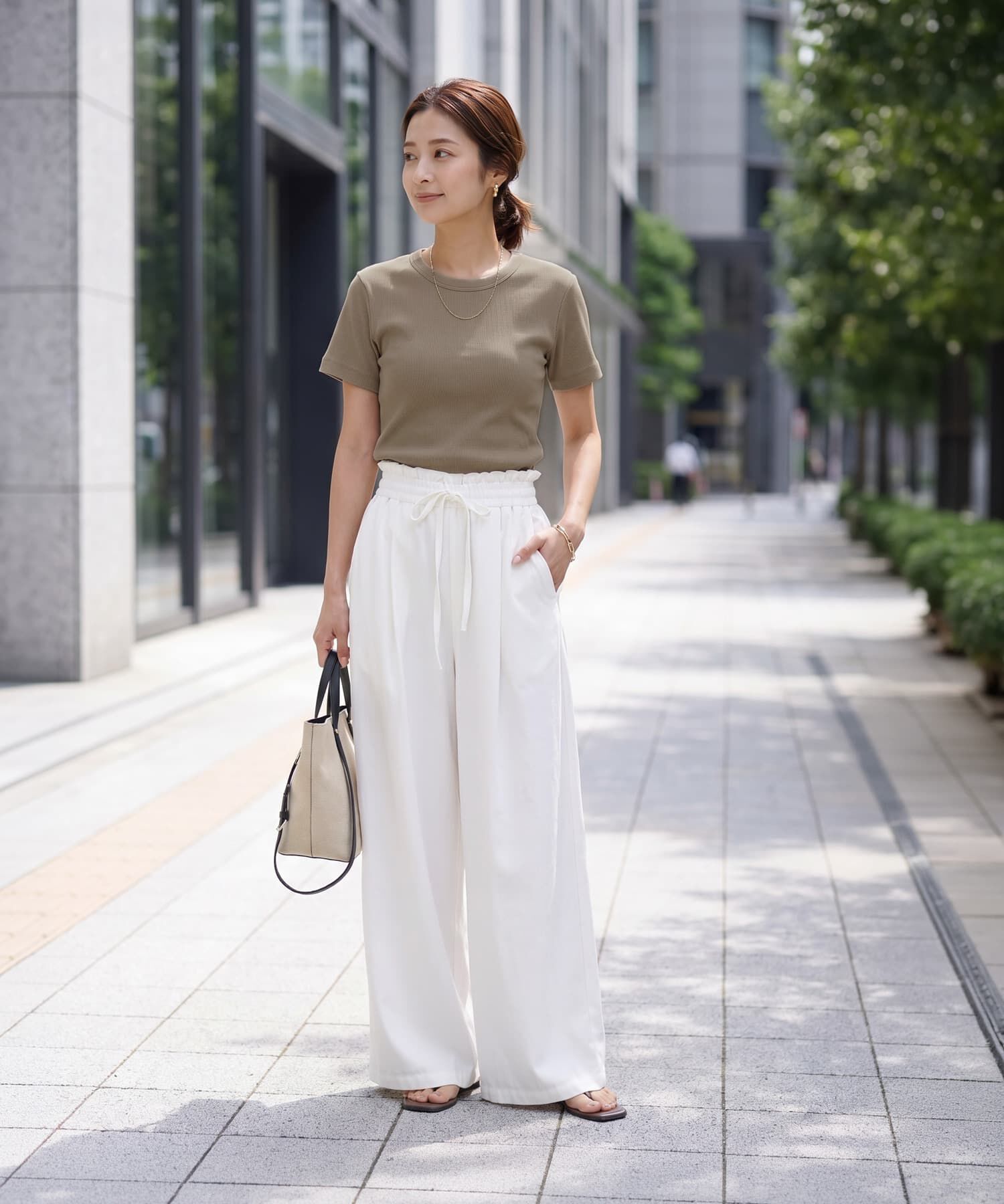 STYLE DELI「【Made in JAPAN】リブ半袖カットソートップス」|Tシャツ・カットソー|