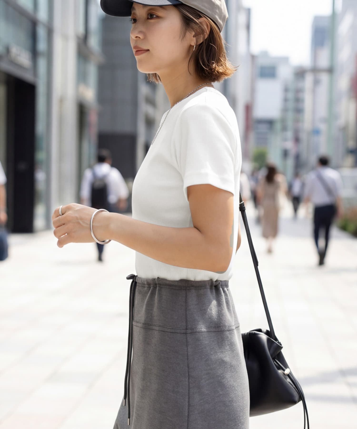 STYLE DELI「【Made in JAPAN】リブ半袖カットソートップス」|Tシャツ・カットソー|
