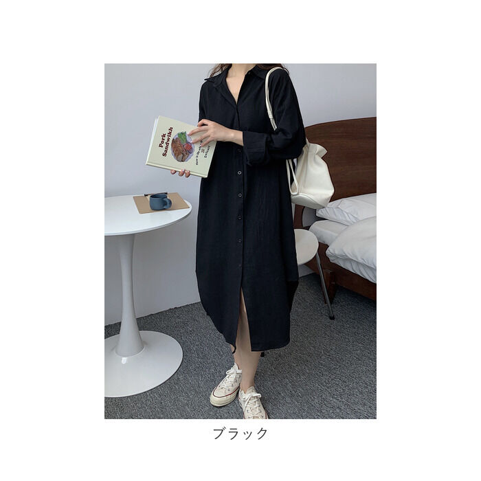 BACKYARD FAMILY「シャツワンピース 長袖 ロング 通販 シャツワンピ ミモレワンピ シャツ ワンピース ロングシャツ」|ワンピース|