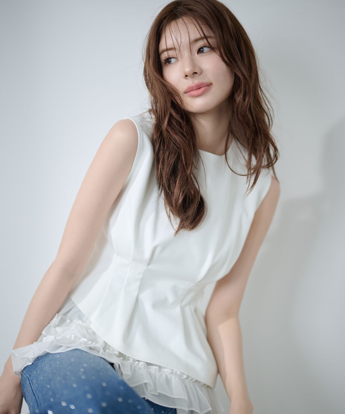 アンドクチュール「フリルペプラムドッキングカットソー」|Tシャツ・カットソー|