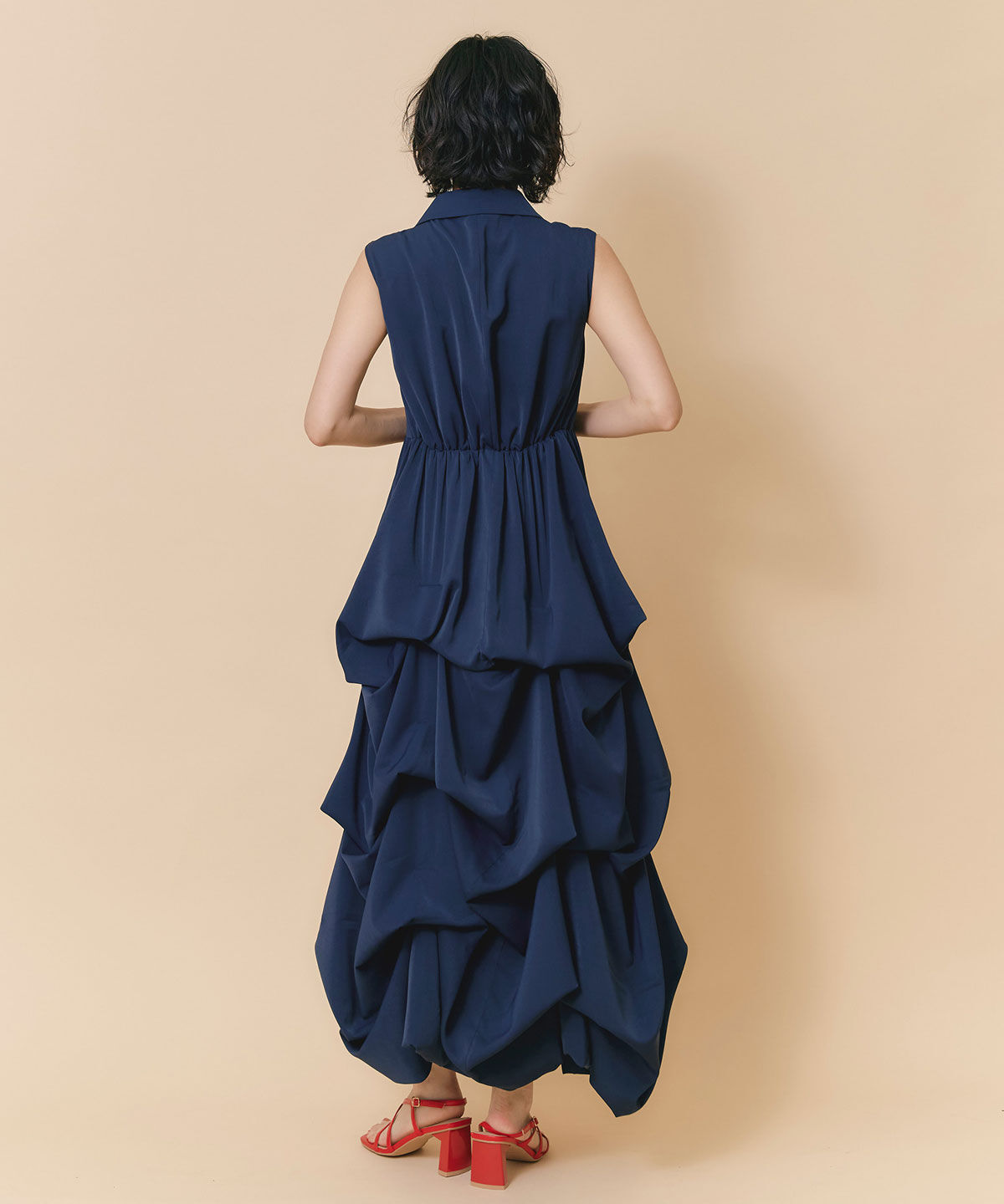 REDYAZEL「タックボリュームシャツロングワンピース」|ワンピース|