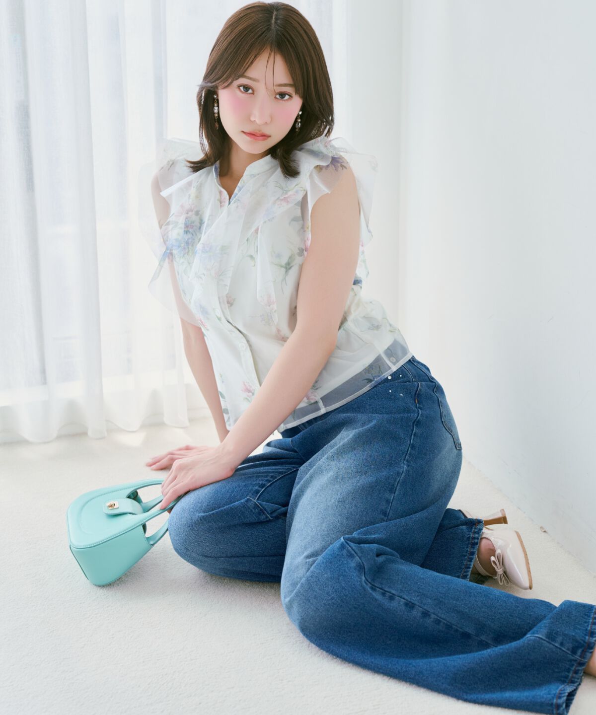 WILLSELECTION「ビジューポケットワイドデニムパンツ」|デニム|