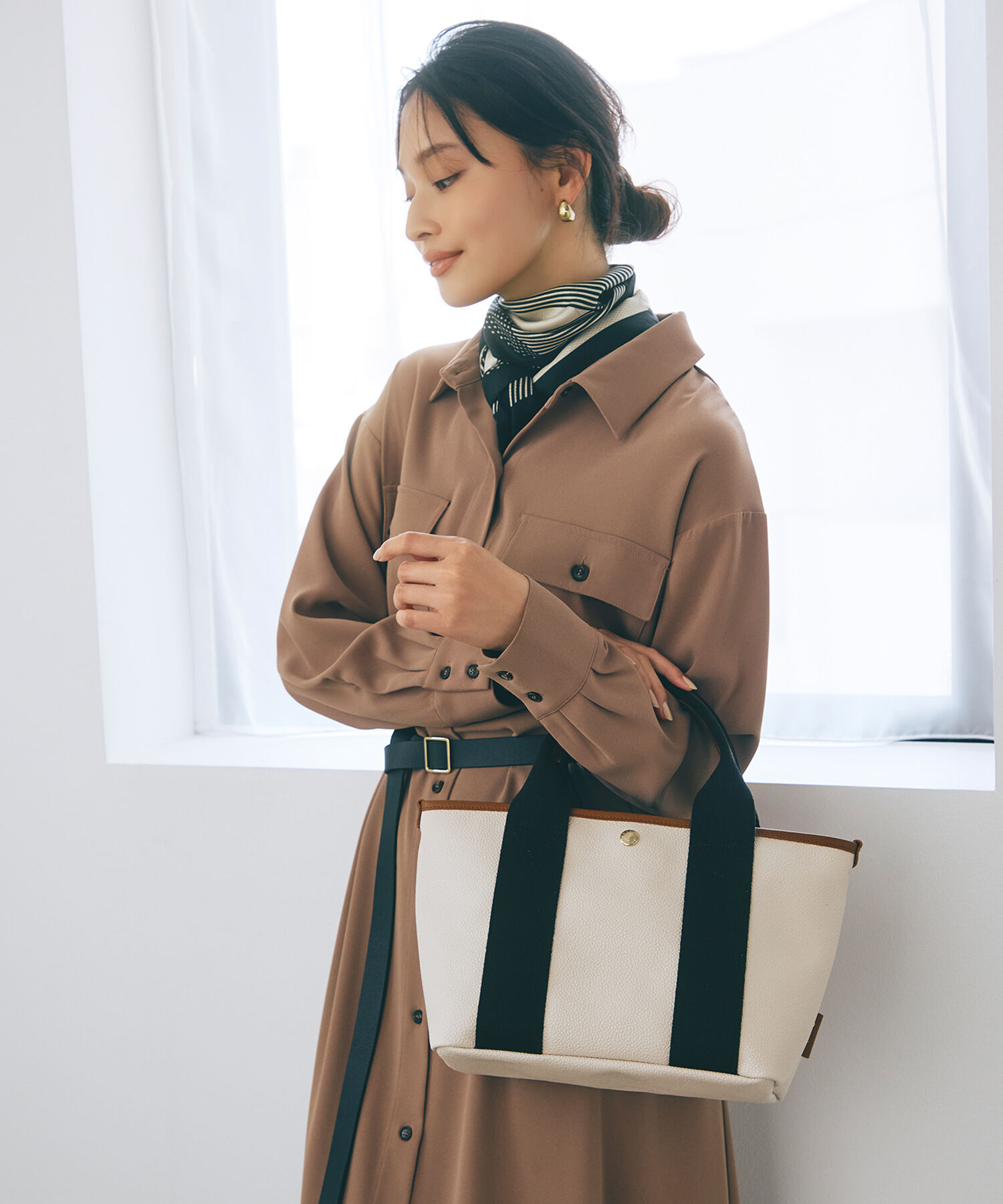 TOPKAPI BREATH「【Breath TOPKAPI】SCOTCH GRAIN スコッチグレイン シンプル 2way トートバッグ」|トートバッグ|クリーム
