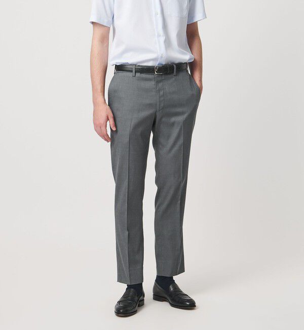 UNITED ARROWS「クールモーション ドビー サイドエクステンド ノープリーツスラックス COMFORT EASY‐MODEL　接触冷感　吸」|スラックス|