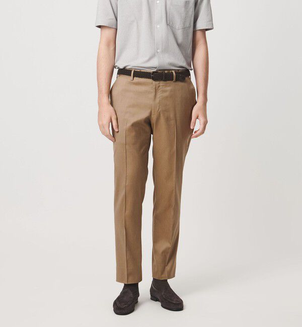 UNITED ARROWS「クールモーション ツイル サイドエクステンド ノープリーツ スラックス COMFORT EASY‐MODEL 接触冷感 吸水」|スラックス|