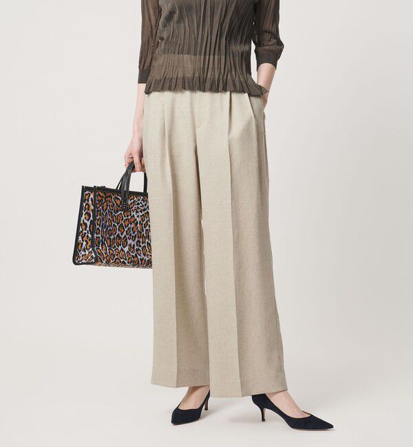 UNITED ARROWS「Spiree IAS 2タック ワイドパンツ ‐UVカット 接触冷感 ウォッシャブル‐」|スラックス|