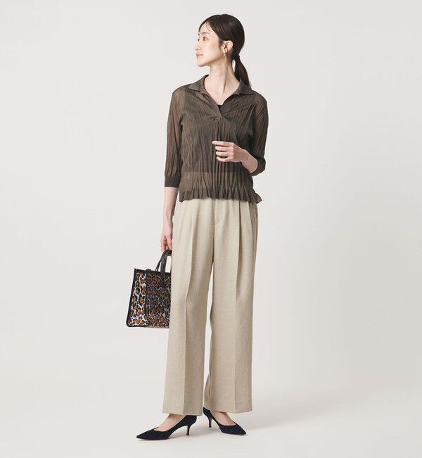 UNITED ARROWS「Spiree IAS 2タック ワイドパンツ ‐UVカット 接触冷感 ウォッシャブル‐」|スラックス|