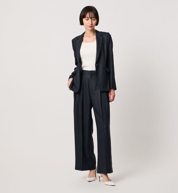 UNITED ARROWS「Spiree IAS 2タック ワイドパンツ ‐UVカット 接触冷感 ウォッシャブル‐」|スラックス|