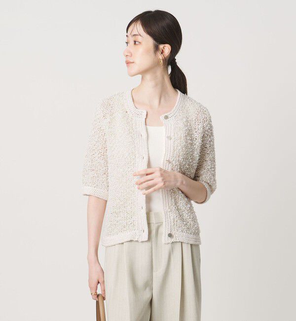 UNITED ARROWS「YTM 7分袖 カラー ミックス カーディガン」|カーディガン|