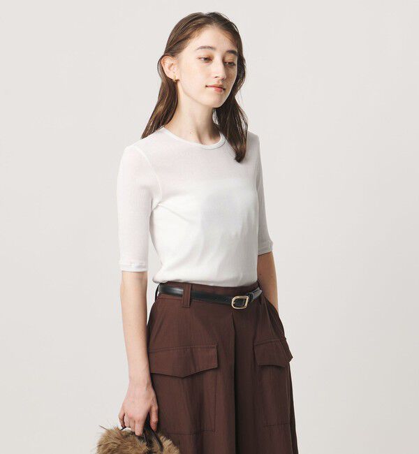 UNITED ARROWS「コットン テレコ 5分袖 カットソー」|Tシャツ・カットソー|