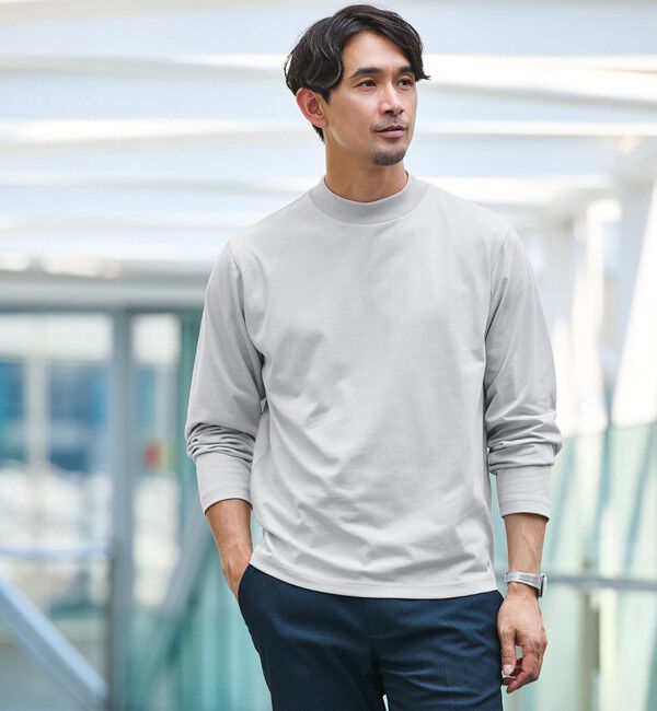UNITED ARROWS green label relaxing「【WEB限定】JUST fit デイリーモック 長袖 Tシャツ -吸水速乾・抗菌-」|Tシャツ・カットソー|LT.GRAY