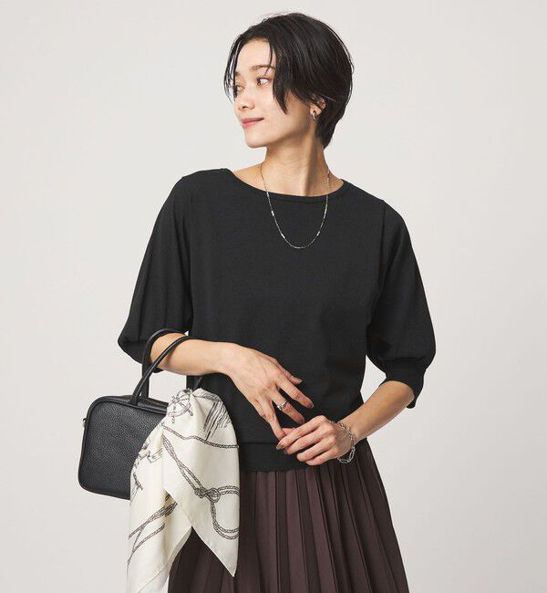 UNITED ARROWS green label relaxing「HIYOKE フォルム スリーブ プルオーバー ニット」|ニット・セーター|BLACK