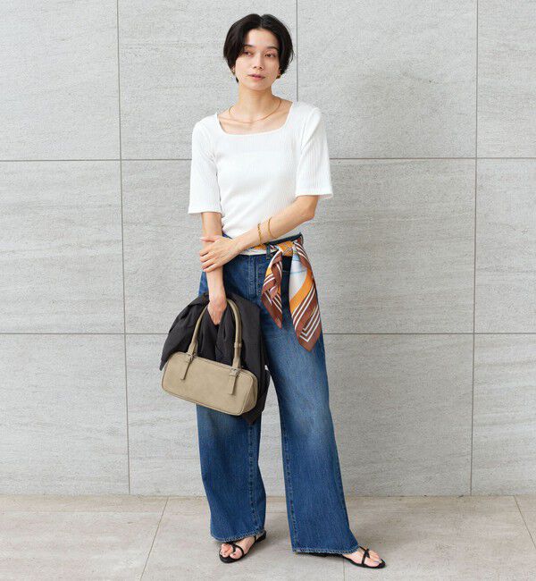 UNITED ARROWS green label relaxing「ブライトリブ スクエアネック 5分袖 プルオーバー カットソー」|Tシャツ・カットソー|