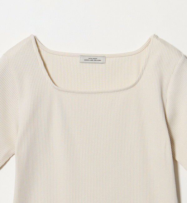 UNITED ARROWS green label relaxing「ブライトリブ スクエアネック 5分袖 プルオーバー カットソー」|Tシャツ・カットソー|