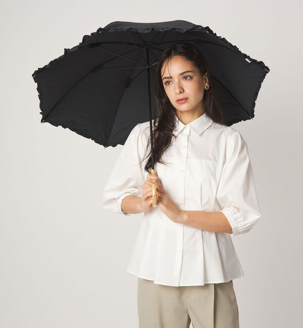 UNITED ARROWS green label relaxing「＜because＞フリルアンブレラ 長傘 晴雨兼用」|傘|