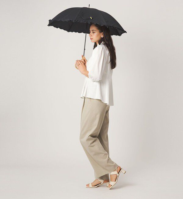 UNITED ARROWS green label relaxing「＜because＞フリルアンブレラ 長傘 晴雨兼用」|傘|