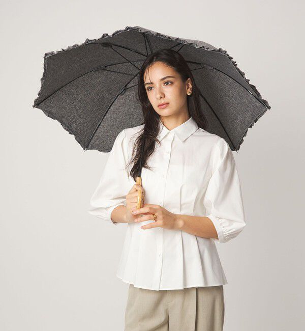 UNITED ARROWS green label relaxing「＜because＞フリルアンブレラ 長傘 晴雨兼用」|傘|