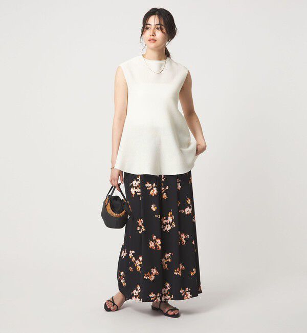 UNITED ARROWS green label relaxing「ブライトシアー ペプラム ノースリーブ ニット」|ニット・セーター|