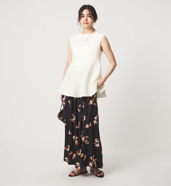 UNITED ARROWS green label relaxing「ブライトシアー ペプラム ノースリーブ ニット」|ニット・セーター|