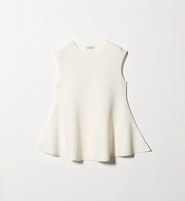 UNITED ARROWS green label relaxing「ブライトシアー ペプラム ノースリーブ ニット」|ニット・セーター|