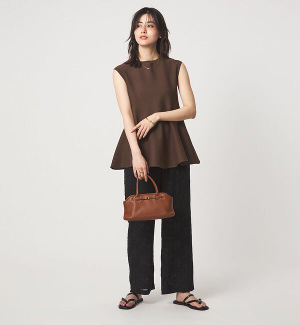 UNITED ARROWS green label relaxing「ブライトシアー ペプラム ノースリーブ ニット」|ニット・セーター|