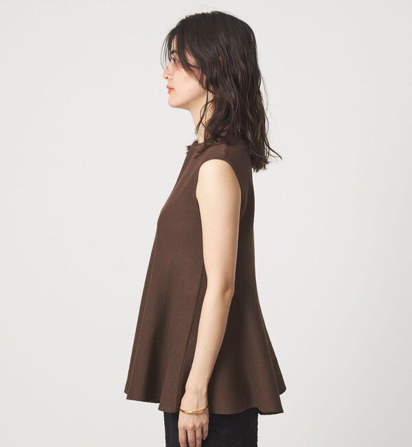 UNITED ARROWS green label relaxing「ブライトシアー ペプラム ノースリーブ ニット」|ニット・セーター|