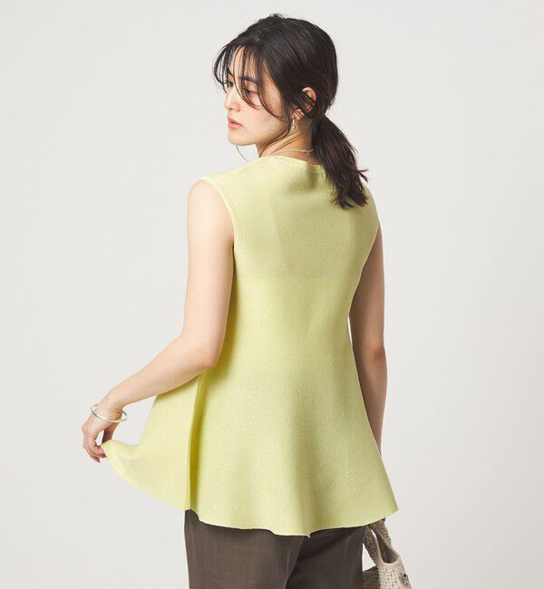 UNITED ARROWS green label relaxing「ブライトシアー ペプラム ノースリーブ ニット」|ニット・セーター|