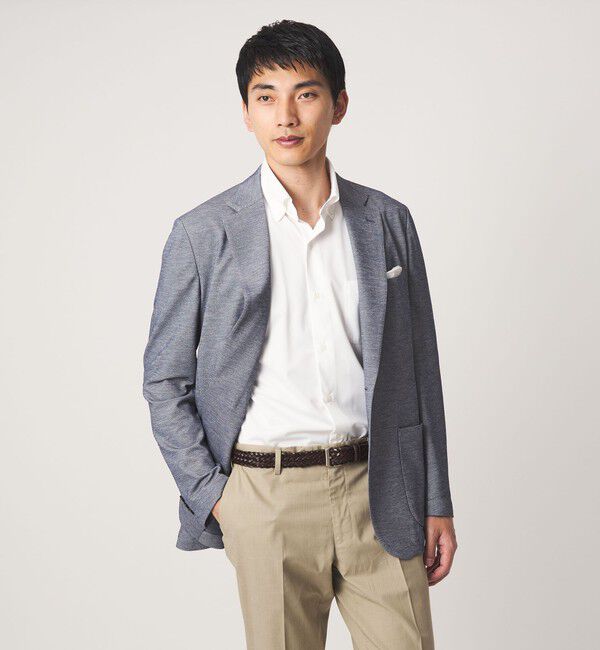 UNITED ARROWS green label relaxing「A+ COOL Pトリコット シャドーストライプ スタンダード ボタンダウン 半袖 ドレスシャツ -ストレッチ・イー」|シャツ・ブラウス|