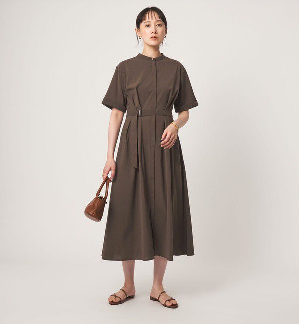 UNITED ARROWS green label relaxing「ベルト フレア ワンピース マシンウォッシャブル 吸水速乾 」|ワンピース|