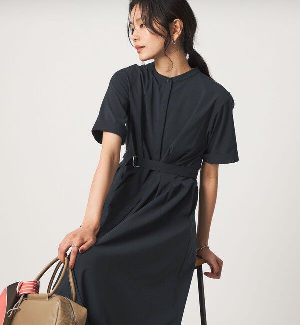UNITED ARROWS green label relaxing「ベルト フレア ワンピース マシンウォッシャブル 吸水速乾 」|ワンピース|