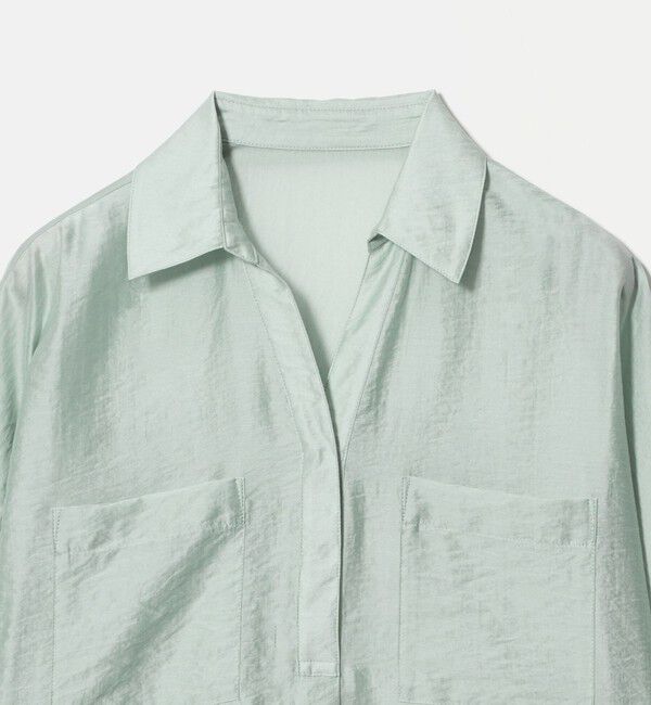UNITED ARROWS green label relaxing「エアリーシアー スキッパー ポケット シャツ 接触冷感」|シャツ・ブラウス|