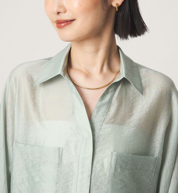 UNITED ARROWS green label relaxing「エアリーシアー スキッパー ポケット シャツ 接触冷感」|シャツ・ブラウス|
