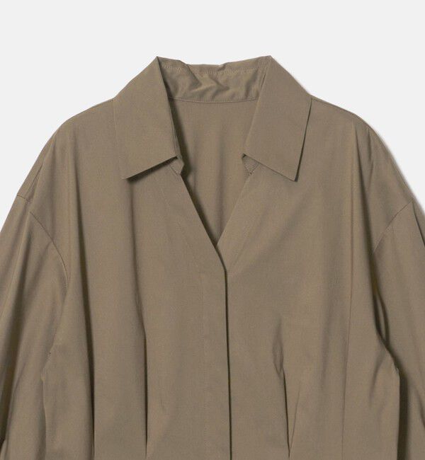UNITED ARROWS green label relaxing「［size SHORTあり］シャツ襟 フィット＆フレア タック 5分袖 ワンピース」|ワンピース|