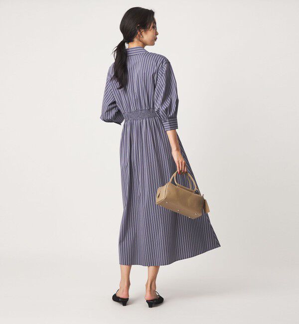 UNITED ARROWS green label relaxing「［size SHORTあり］シャツ襟 フィット＆フレア タック 5分袖 ワンピース」|ワンピース|