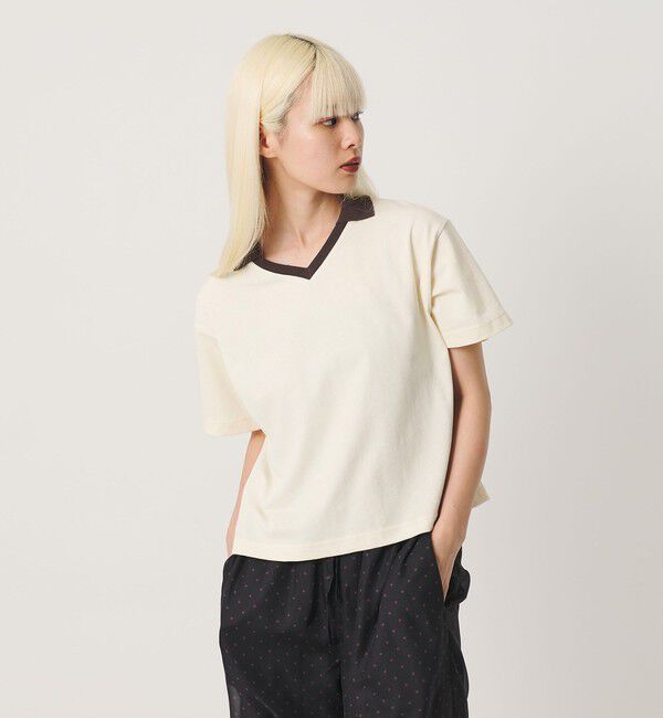BEAUTY&YOUTH UNITED ARROWS「コットン 2トーン Vネック プルオーバー」|Tシャツ・カットソー|