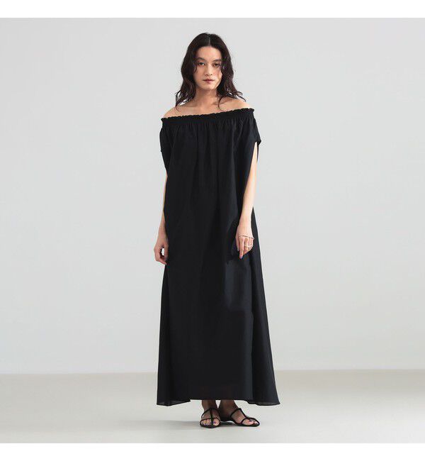 Demi-Luxe BEAMS 「	コットンシルク オフショルダー ワンピース」|ワンピース|